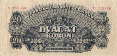 Csehszlovákia 1944. 5K, 20K T:II/III+