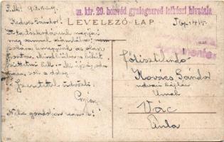 1918 Brassó, Kronstadt, Brasov; Graft + "A m. kir. 29. honvéd gyalogezred lelkészi hivatala Por...