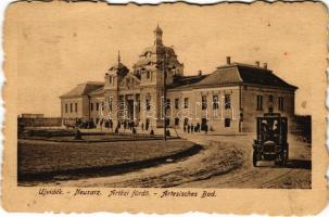 1917 Újvidék, Novi Sad, Neusatz; Artézi fürdő / Artesisches Bad / spa, automobile (EK)