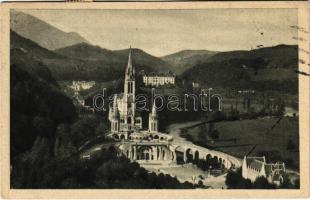 1948 Lourdes, La Basilique vue du Fort (EK)