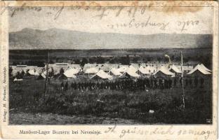 1903 Bojista, Bojiste bei Nevesinje; K.u.K. Manöver Lager / Austro-Hungarian military barracks / laktanya + K.u.k. Milit. Post Nevesinje (fl)