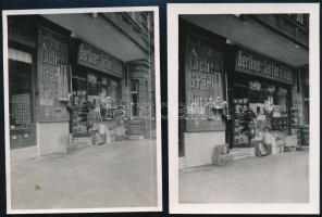 1937 München, 2 db fotó egy üzletről, 11×8 cm
