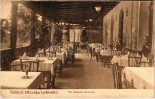 1918 Bikszádfürdő, Baile Bicsad, Bixad; Étterem terasza. Divald Károly fia / restaurant terrace (EK)