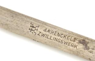 Régi solingeni kés, jelzett: J. A. Henckels Zwillingswerk, korának megfelelő állapotban, h: 40 cm