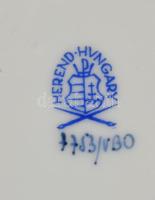 Herendi Viktória mintás, levél formájú tálka. Kézzel festett, jelzett, minimális kopással, 14,5x11 c...