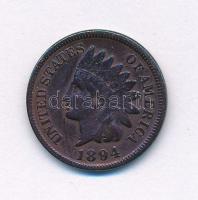 Amerikai Egyesült Államok 1894. 1c bronz Indián fej T:VF USA 1894. 1 Cent bronze Indian head C:VF Krause KM#90a