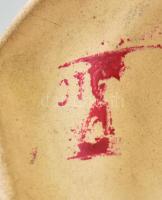 Papagáj, fajansz, mázas, jelzéssel, hibátlan, m: 14,5 cm