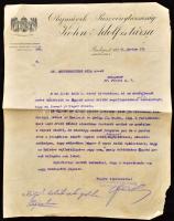 1920-1929 2 db fejléces számla / levél (Kohn Adolf és társa, Schvwarz Rudolf és Tsa), aláírásokkal