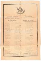 1894 A ,,soproni kath. tesvtérület" 1893. évben elhunyt tagjainak névjegyzéke, kétnyelvű hirdetmény, Sopron, Reininger Ármin-ny., hajtott, kis szakadással, 50x34 cm