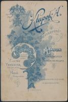 cca 1900 Csendőr karddal, keményhátú fotó Klapok aradi műterméből, kopásnyomokkal, 16,5×10,5 cm