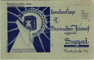 Szeredai József szegedi édesnemes csemege paprika reklámlapja / Hungarian sweet pepper export advertising card s: Fábián (EK)