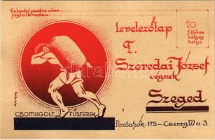Szeredai József szegedi csomagolt fűszerek reklámlapja / Hungarian spices export advertising card s: Fábián