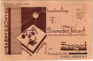 Szeredai József szegedi gyékény szőnyeg reklámlapja / Hungarian mat advertising card s: Fábián