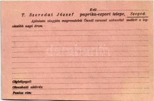 Szeredai József szegedi gyékény szőnyeg reklámlapja / Hungarian mat advertising card s: Fábián