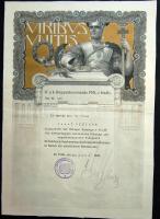 1916 dícsérő oklevél repülős-tiszt részére Hadfy Imre tábornok sk. aláírásával (papírra kasírozva) / Warrant for air-force captain signed by Emmerich Hadfy general