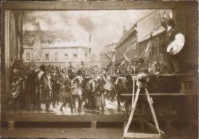 cca 1930 Thorma János (1870-1937) festő alkotásáról készült fotók, 13 db, 12×8 cm