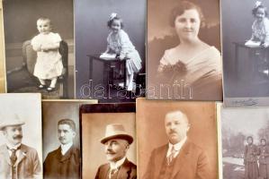 cca 1890-1920 37 darab kemény hátú fotó