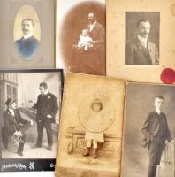 cca 1890-1920 37 darab kemény hátú fotó