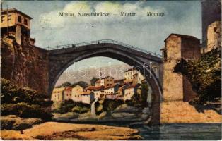 Mostar, Narentabrücke / stone bridge + K.u.K. Milit. Post Mostar