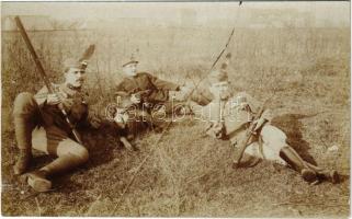 Darutollas katonák / WWI Austro-Hungarian K.u.K. military, soldiers with crane feathers. photo