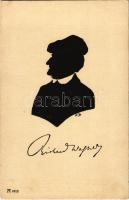 Richard Wagner. Silhouette art postcard. F. A. Ackermanns Kunstverlag Serie 661. 12 Komponisten-Silhouetten s: W. Bithorn (EK)