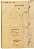 1915 Sajószentpéteri külszíni elektromos szénszállító bányavasút, 8 db nagyméretű tervrajz (Ganz-gyá...