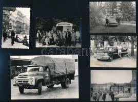 cca 1950-1980 Vegyes járműveket (autó, motor, busz, stb.) ábrázoló fotók, össz. 31 db, vegyes méretb...
