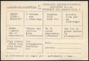 Használatlan levelezőlap Eszperanto levélzáróval