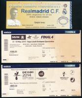 2005 Puskás Ferenc Válogatott - Real Madrid C.F. labdarúgó-mérkőzés belépőjegy + 2015 EHF Champions League (női kézilabda) középdöntő és elődöntő belépőjegyek