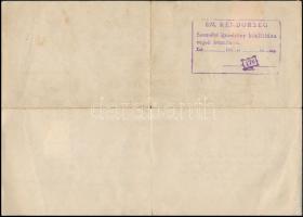 1939 Balassagyarmat, születési anyakönyvi kivonat, 2 P városi illeték + 1 P okmánybélyeggel