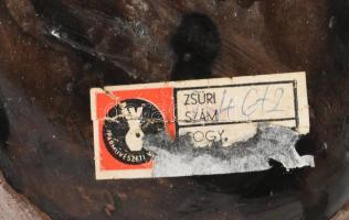 Iparművészeti Vállalat csurgatott mázas padlóváza, minimális kopással, m: 34cm