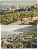 2 db RÉGI izraeli város képeslap / 2 pre-1945 Israeli town-view postcards: Kanaan (Cana), Tiberias