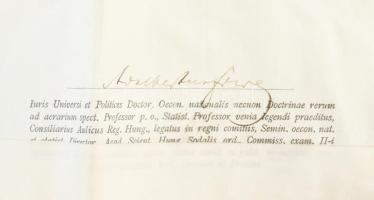 1912 Jogi diploma a Budapesti Tudományegyetemről a Szancz Pál részére. Pergamen viaszpecséttel