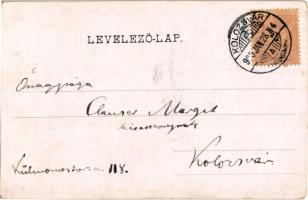 1900 Children art postcard. litho (vágott / cut)