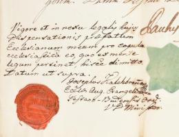 1826 Szerződés szép állapotú családi viaszpecsétekkel Bárczay és Kalehbrenner család