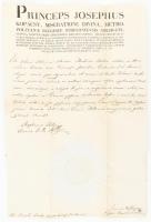 1842 Kollár István (1764-1844) királyi tanácsos, kanonok, választott püspök által aláírt levél, viaszpecséttel