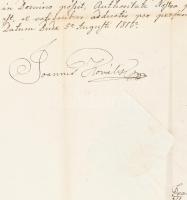 1815 Kovalik János (1770-1821) tribunici választott püspök autográf aláírásaival ellátott fejléces o...