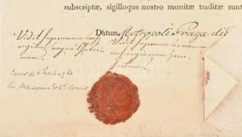 1836 Prágában kiállított útelvél papírfelzetes viaszpecséttel