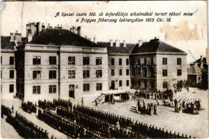 Győr, a lipcsei csata 100. évfordulója alkalmából tartott tábori mise a Frigyes főherceg laktanyában (1913. X. 18.), K.u.K. katonák (r)