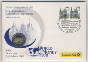 Németország 2006. 2€ "Schleswig-Holstein" érmés borítékon bélyegpárral, hátoldali tanúsítvánnyal T:1