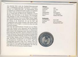 Németország 2003. 10€ Ag "Labdarúgó VB" érmés borítékon alkalmi bélyegzős bélyeg...