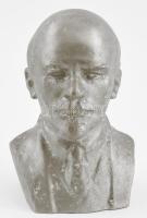H. Teplov: Lenin büszt. Fém öntvény, jelzett 21 cm