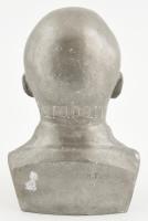 H. Teplov: Lenin büszt. Fém öntvény, jelzett 21 cm