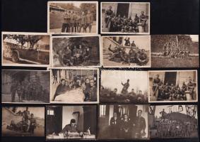 cca 1930 Eger és környéke, katonai fotók (katonazenészek géppuskával, járművekkel, stb.), össz. 22 d...
