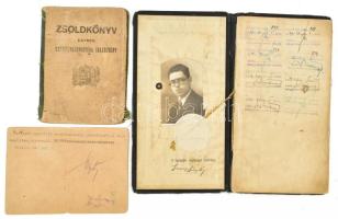 1937-1945 Mauthauseni deportált zsoldkönyve, mauthauseni igazolványa, illetve fényképes egyetemi leckekönyve