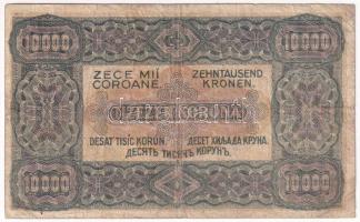 1923. 10.000K "Magyar Pénzjegynyomda Rt." nyomdahely jelöléssel, piros sorozat-és sorszámm...