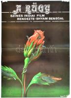 cca 1975 Herpai Zoltán (1951-2011): A rügy, filmplakát / moziplakát, Bp., Offset és J. Ny., hajtva, kisebb sérülésekkel, hátoldalán ragasztás nyomaival, 56,5x40 cm