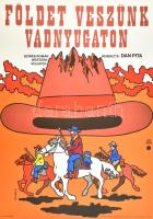 1981 Kálmánchey Zoltán (1942- ): Földet veszünk Vadnyugaton, filmplakát / moziplakát, Bp., Offset és J. Ny., 2550 pld., hajtva, 57x40 cm