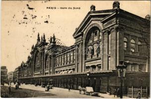 1919 Paris, Gare du Nord/ railway station, automobiles (EB)