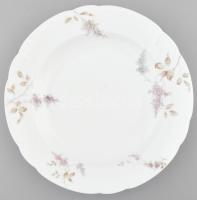 cca 1930 Cseh porcelán kínáló, virágmintás, domború mintás, kis kopásokkal, jelzéssel, d: 31 cm